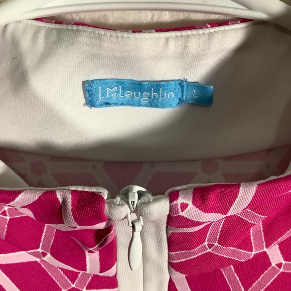 J. McLaughlin Pink White Sleeveless Polo Top - Picture 6 of 11